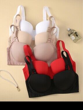 Everyday Comfort Seamless T-Shirt Bra - Red, Black, Tan, Nude ,white One
